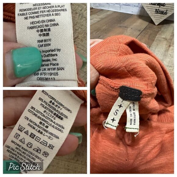 Free People Sienna Split Back Orange Turtleneck - Picture 4 of 12